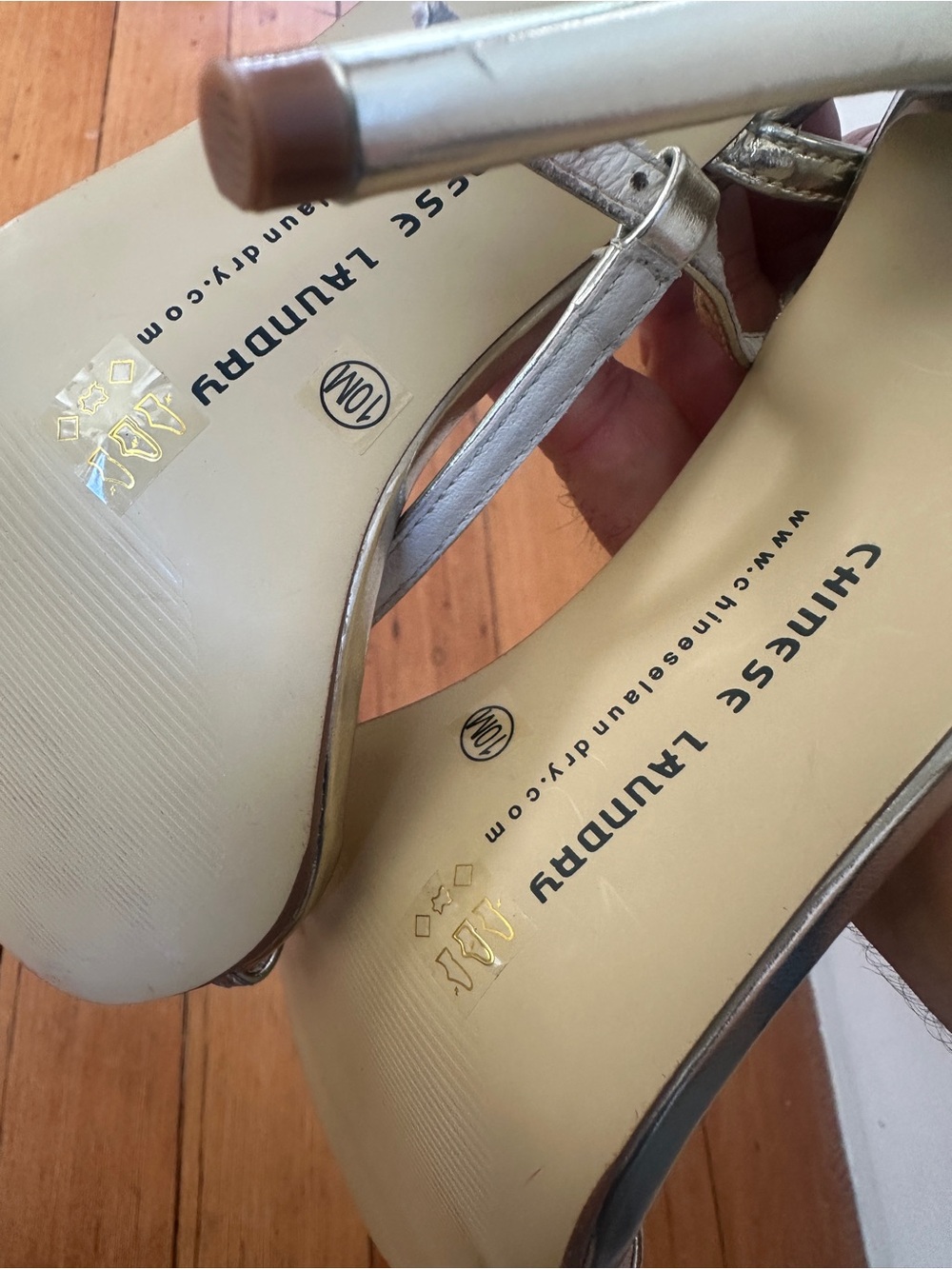 Chinese Laundry Gold Metallic T-Strap Sandal - Picture 2 of 7